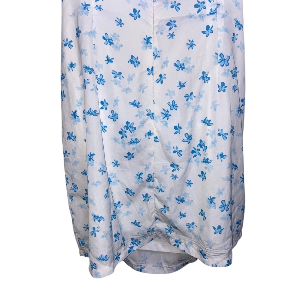 Princess Polly Floral Puff Sleeve Tie Front Mini Dress Cottagecore Coquette 12 - Picture 12 of 12
